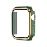 Boîtier de montre en PC bicolore plaqué électrolytiquement + film trempé, pour Apple Watch Series 3/2/1 42mm, pour Apple Watch Series 9/8/7 41mm