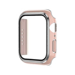 Boîtier de montre en PC bicolore plaqué électrolytiquement + film trempé, pour Apple Watch Series 3/2/1 42mm, pour Apple Watch Series 9/8/7 41mm
