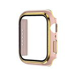 Boîtier de montre en PC bicolore plaqué électrolytiquement + film trempé, pour Apple Watch Series 3/2/1 42mm, pour Apple Watch Series 9/8/7 41mm