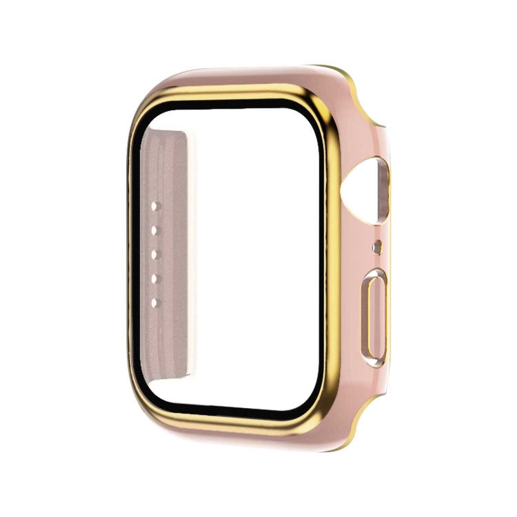 Boîtier de montre en PC bicolore plaqué électrolytiquement + film trempé, pour Apple Watch Series 3/2/1 42mm, pour Apple Watch Series 9/8/7 41mm