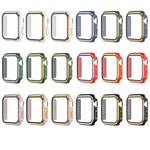 Boîtier de montre en PC bicolore plaqué électrolytiquement + film trempé, pour Apple Watch Series 3/2/1 42mm, pour Apple Watch Series 9/8/7 41mm