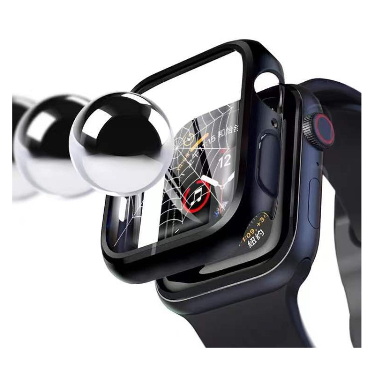 Boîtier de montre en PC bicolore plaqué électrolytiquement + film trempé, pour Apple Watch Series 3/2/1 42mm, pour Apple Watch Series 9/8/7 41mm