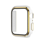 Boîtier de montre en PC bicolore plaqué électrolytiquement + film trempé, pour Apple Watch Series 3/2/1 42mm, pour Apple Watch Series 9/8/7 41mm