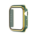 Boîtier de montre en PC bicolore plaqué électrolytiquement + film trempé, pour Apple Watch Series 3/2/1 42mm, pour Apple Watch Series 9/8/7 41mm