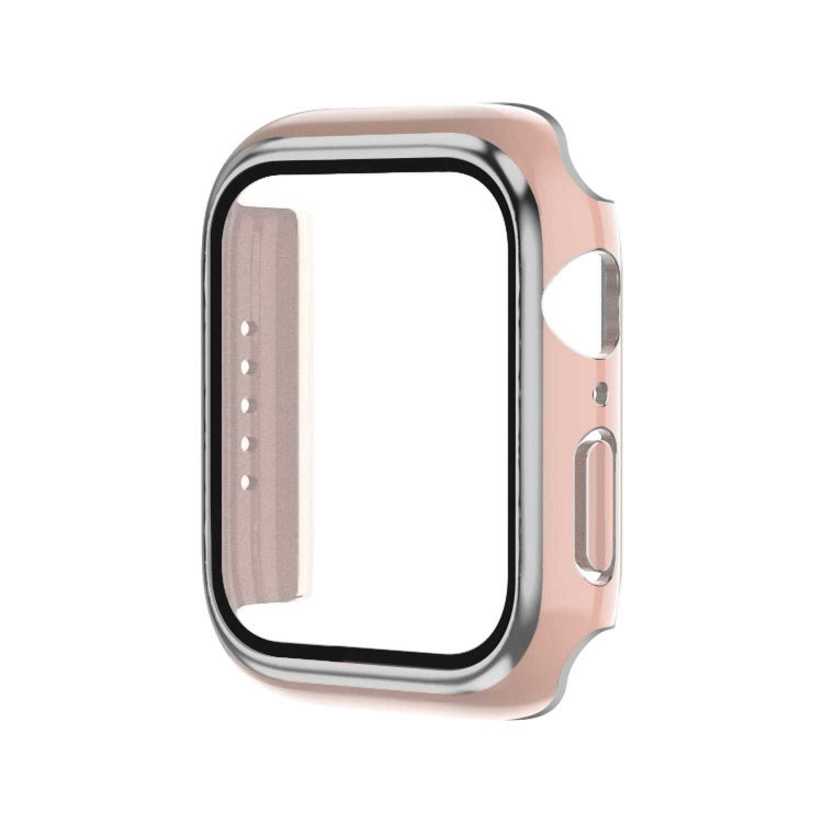 Boîtier de montre en PC bicolore plaqué électrolytiquement + film trempé, pour Apple Watch Series 3/2/1 42mm, pour Apple Watch Series 9/8/7 41mm
