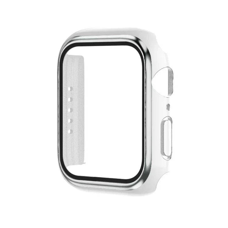 Boîtier de montre en PC bicolore galvanisé + film trempé, pour Apple Watch Series 6/5/4/SE 40 mm, pour Apple Watch Series 3/2/1 38 mm