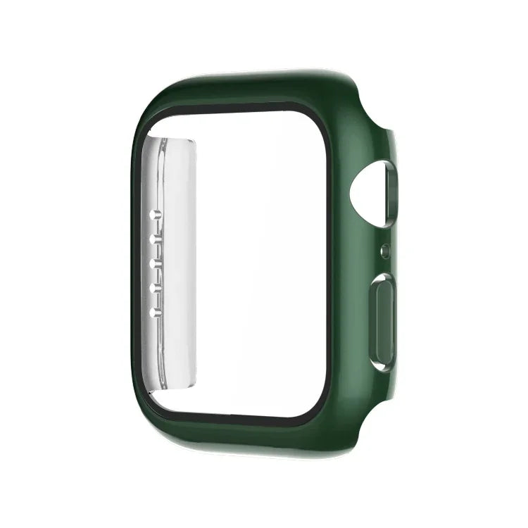 Coque de montre monochrome plaquée PC+Film trempé, pour Apple Watch Series 9 / 8 / 7 45mm, pour Apple Watch Series 8 / 7 45mm, pour Apple Watch Series 6/5/4/SE 44mm, pour Apple Watch Series 3/2/1 42mm, pour Apple Watch Series 9 / 8 / 7 41mm