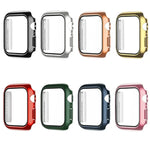 Coque de montre monochrome plaquée PC+Film trempé, pour Apple Watch Series 9 / 8 / 7 45mm, pour Apple Watch Series 8 / 7 45mm, pour Apple Watch Series 6/5/4/SE 44mm, pour Apple Watch Series 3/2/1 42mm, pour Apple Watch Series 9 / 8 / 7 41mm