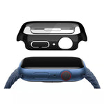 Coque de montre monochrome plaquée PC+Film trempé, pour Apple Watch Series 9 / 8 / 7 45mm, pour Apple Watch Series 8 / 7 45mm, pour Apple Watch Series 6/5/4/SE 44mm, pour Apple Watch Series 3/2/1 42mm, pour Apple Watch Series 9 / 8 / 7 41mm