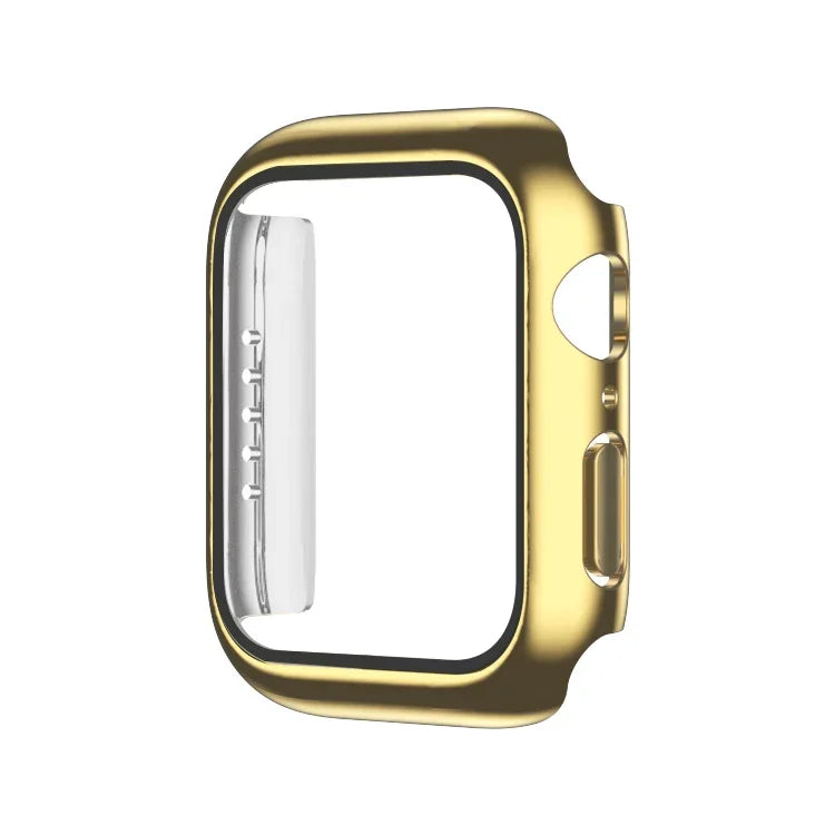 Coque de montre monochrome plaquée PC+Film trempé, pour Apple Watch Series 9 / 8 / 7 45mm, pour Apple Watch Series 8 / 7 45mm, pour Apple Watch Series 6/5/4/SE 44mm, pour Apple Watch Series 3/2/1 42mm, pour Apple Watch Series 9 / 8 / 7 41mm