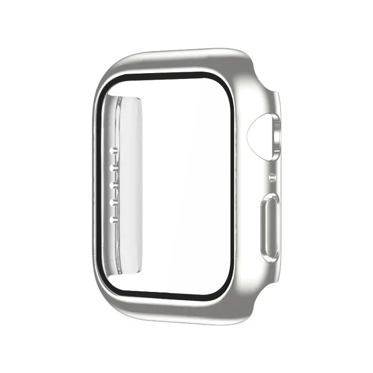 Coque de montre monochrome plaquée PC+Film trempé, pour Apple Watch Series 9 / 8 / 7 45mm, pour Apple Watch Series 8 / 7 45mm, pour Apple Watch Series 6/5/4/SE 44mm, pour Apple Watch Series 3/2/1 42mm, pour Apple Watch Series 9 / 8 / 7 41mm
