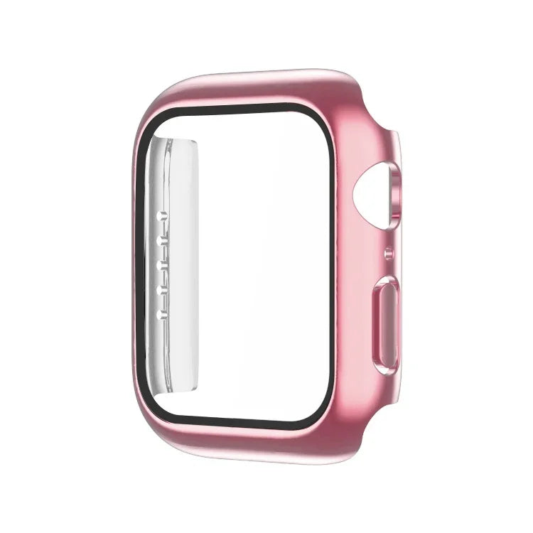 Coque de montre monochrome plaquée PC+Film trempé, pour Apple Watch Series 9 / 8 / 7 45mm, pour Apple Watch Series 8 / 7 45mm, pour Apple Watch Series 6/5/4/SE 44mm, pour Apple Watch Series 3/2/1 42mm, pour Apple Watch Series 9 / 8 / 7 41mm