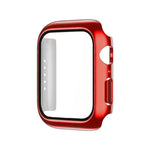 Coque de montre monochrome plaquée PC+Film trempé, pour Apple Watch Series 9 / 8 / 7 45mm, pour Apple Watch Series 8 / 7 45mm, pour Apple Watch Series 6/5/4/SE 44mm, pour Apple Watch Series 3/2/1 42mm, pour Apple Watch Series 9 / 8 / 7 41mm