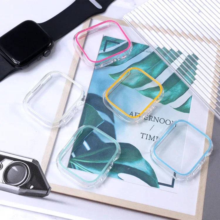 Boîtier de montre PC coloré creux lumineux, pour Apple Watch Series 9 / 8 / 7 45mm, pour Apple Watch Series 6/5/4/SE 44mm, pour Apple Watch Series 3/2/1 42mm, pour Apple Watch Series 9 / 8 / 7 41mm, pour Apple Watch Series 6/5/4/SE 40mm