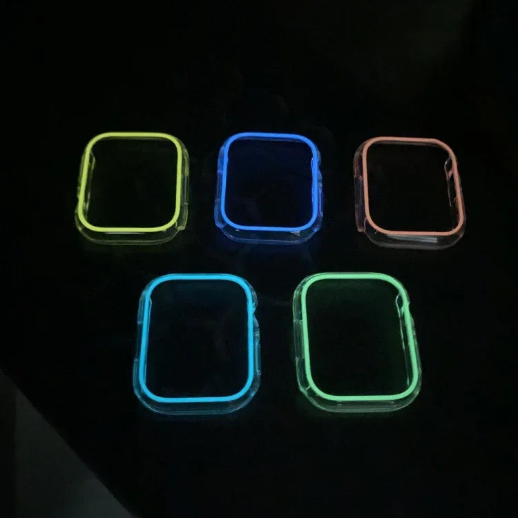 Boîtier de montre PC coloré creux lumineux, pour Apple Watch Series 9 / 8 / 7 45mm, pour Apple Watch Series 6/5/4/SE 44mm, pour Apple Watch Series 3/2/1 42mm, pour Apple Watch Series 9 / 8 / 7 41mm, pour Apple Watch Series 6/5/4/SE 40mm