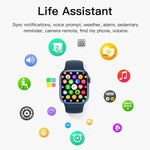 Montre connectée CT7 avec écran couleur de 1,7 pouce, compatible avec la surveillance de la fréquence cardiaque et de la pression artérielle.
