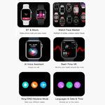 Montre connectée CT7 avec écran couleur de 1,7 pouce, compatible avec la surveillance de la fréquence cardiaque et de la pression artérielle.