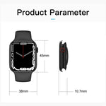 Montre connectée CT7 avec écran couleur de 1,7 pouce, compatible avec la surveillance de la fréquence cardiaque et de la pression artérielle.