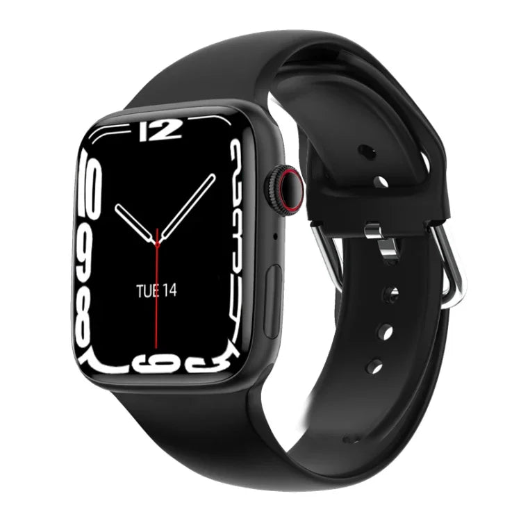 Montre connectée W7 avec écran couleur de 1,8 pouce, compatible avec la surveillance de la fréquence cardiaque et de la pression artérielle.