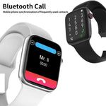 Montre connectée W7 avec écran couleur de 1,8 pouce, compatible avec la surveillance de la fréquence cardiaque et de la pression artérielle.
