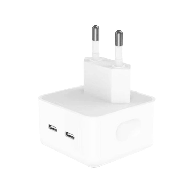Chargeur PD 35W à double ports USB-C / Type-C pour séries iPhone / iPad, prise EU, prise EU