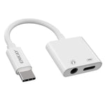 Câble adaptateur audio et de chargement ENKAY ENK-AT106 USB-C / Type-C vers jack 3,5 mm + Type-C pour casque
