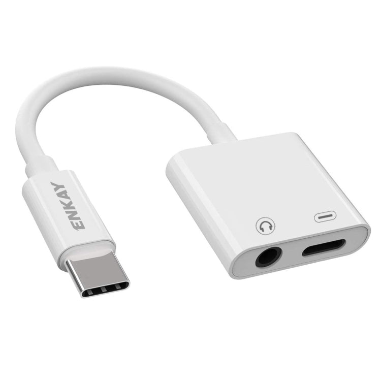 Câble adaptateur audio et de chargement ENKAY ENK-AT106 USB-C / Type-C vers jack 3,5 mm + Type-C pour casque