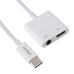 Câble adaptateur audio et de chargement ENKAY ENK-AT106 USB-C / Type-C vers jack 3,5 mm + Type-C pour casque