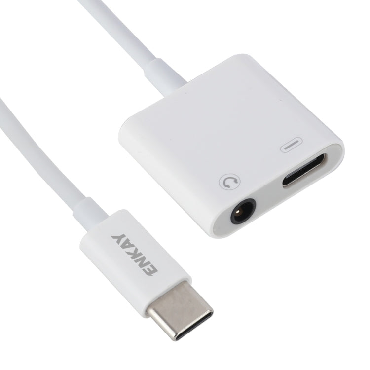 Câble adaptateur audio et de chargement ENKAY ENK-AT106 USB-C / Type-C vers jack 3,5 mm + Type-C pour casque