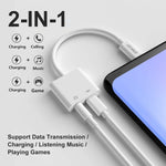 Câble adaptateur audio et de chargement ENKAY ENK-AT106 USB-C / Type-C vers jack 3,5 mm + Type-C pour casque