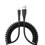 Câble de données de charge rapide pour téléphone portable télescopique à ressort de 1,5 m, USB vers 8 broches, USB vers Type-C, USB vers Micro USB
