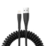 Câble de données de charge rapide pour téléphone portable télescopique à ressort de 1,5 m, USB vers 8 broches, USB vers Type-C, USB vers Micro USB