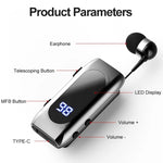 Écouteur Sportif Simple Intra-auriculaire Intelligent K55 Bluetooth 5.2 à Câble Rétractable