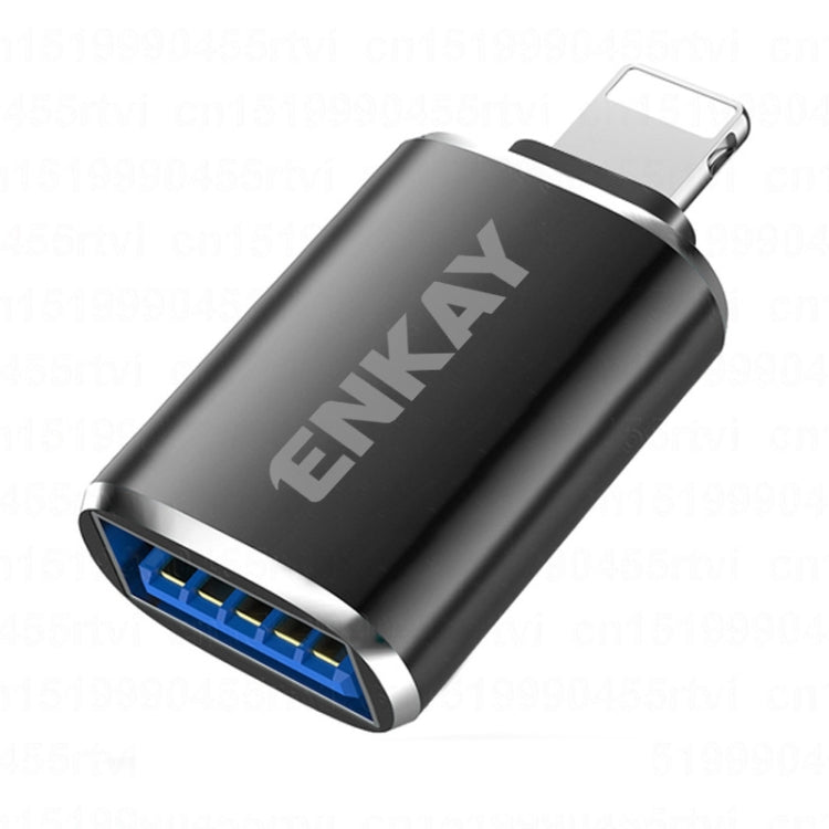 ENKAY ENK-AT110 Adaptateur OTG en alliage d'aluminium mâle 8 broches vers USB 3.0 femelle, ENK-AT110