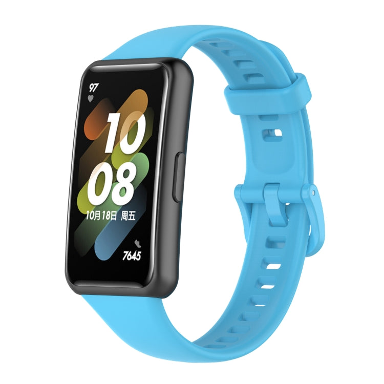 Solid Color Silicone Watch Band, For Huawei Band 7