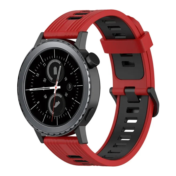 20mm Vertical Pattern Two-Color Silicone Watch Band, For Samsung Galaxy watch 42mm, For Samsung Gear Sport, For Samsung Gear S2 Classic