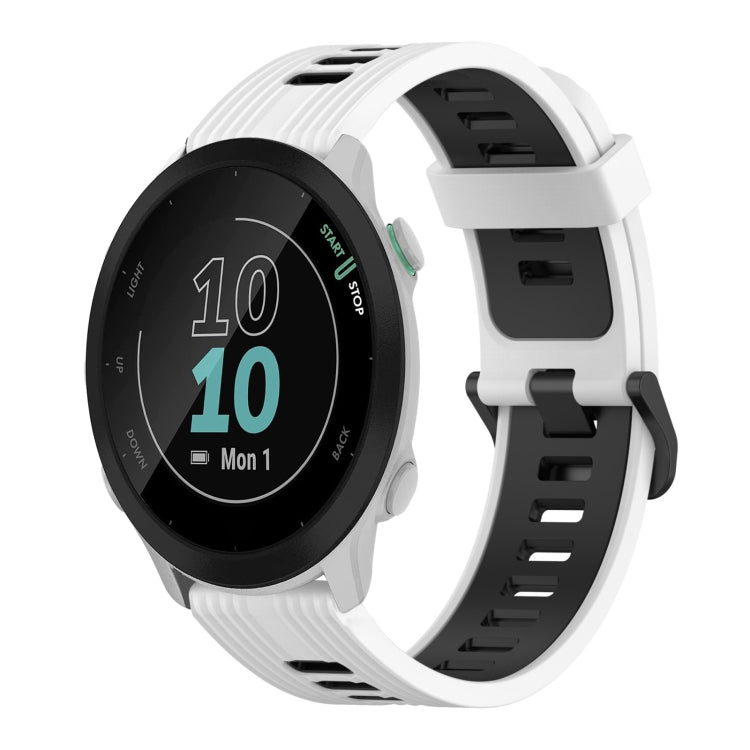 20mm Vertical Pattern Two-Color Silicone Watch Band, For Garmin Forerunner 158, For Garmin Forerunner 55, For Garmin Vivoactive3, For Garmin Venu