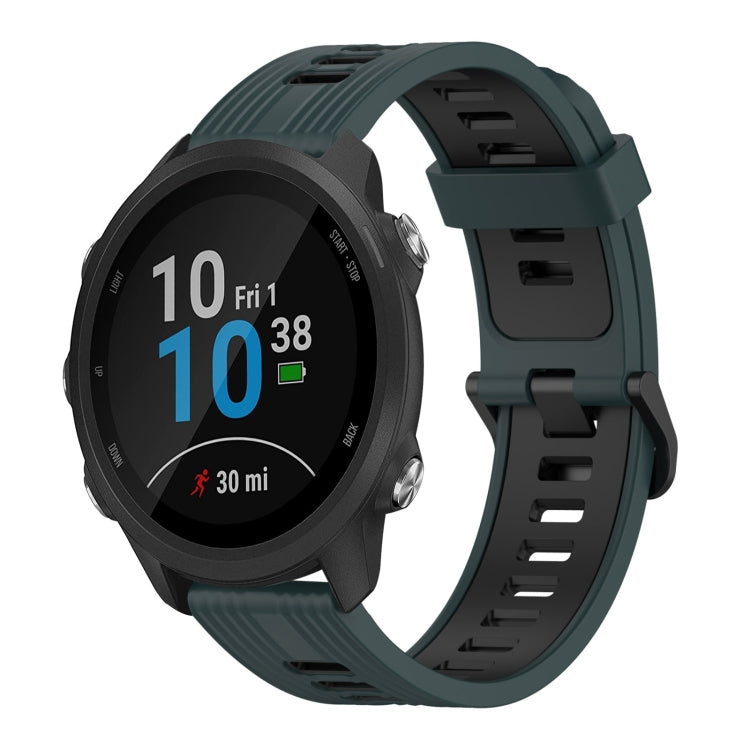 20mm Vertical Pattern Two-Color Silicone Watch Band, For Garmin Forerunner 245 Music, For Garmin Vivoactive 3 Music