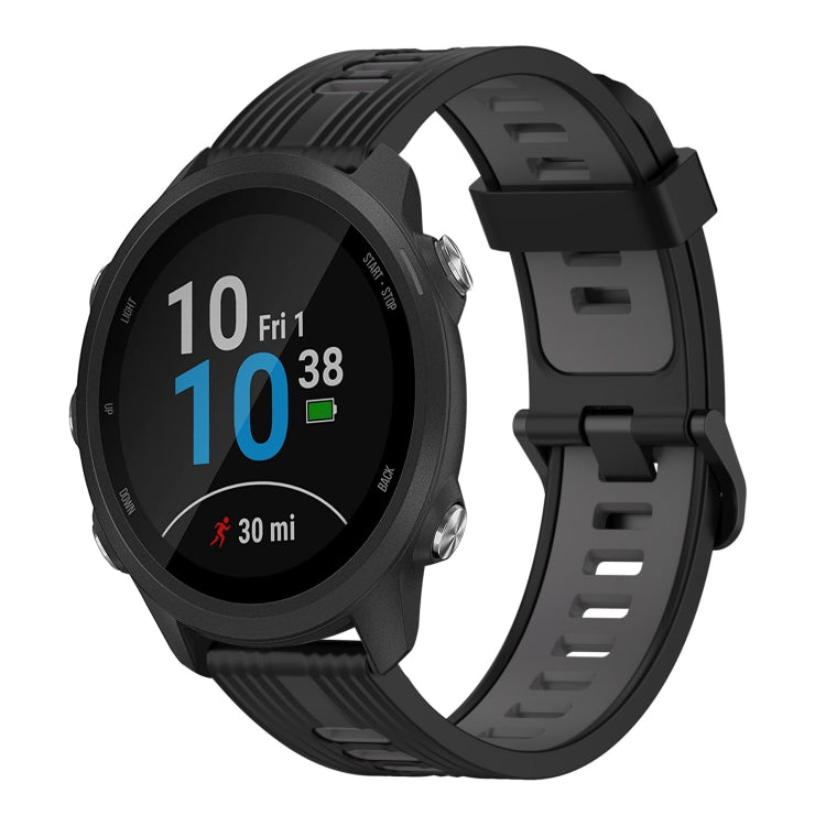 20mm Vertical Pattern Two-Color Silicone Watch Band, For Garmin Forerunner 245 Music, For Garmin Vivoactive 3 Music