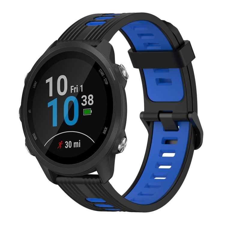 20mm Vertical Pattern Two-Color Silicone Watch Band, For Garmin Forerunner 245 Music, For Garmin Vivoactive 3 Music