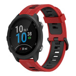 20mm Vertical Pattern Two-Color Silicone Watch Band, For Garmin Forerunner 245 Music, For Garmin Vivoactive 3 Music