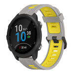 20mm Vertical Pattern Two-Color Silicone Watch Band, For Garmin Forerunner 245 Music, For Garmin Vivoactive 3 Music