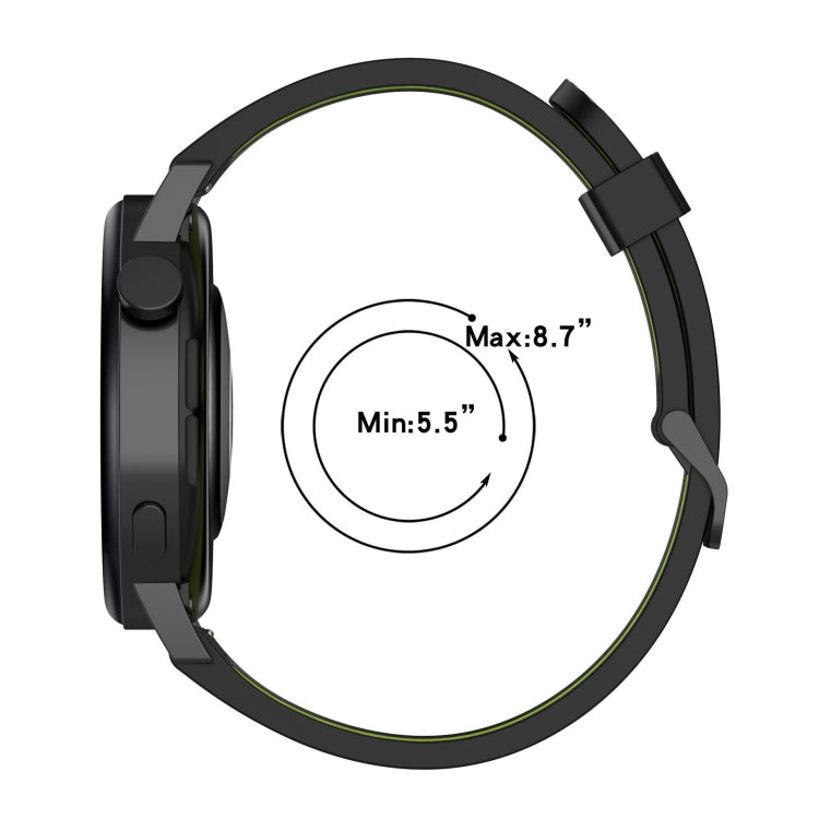 20mm Vertical Pattern Two-Color Silicone Watch Band, For Garmin Forerunner 245 Music, For Garmin Vivoactive 3 Music