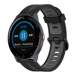 20mm Vertical Pattern Two-Color Silicone Watch Band, For Garmin Forerunner 245 Music, For Garmin Vivoactive 3 Music