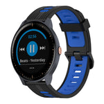 20mm Vertical Pattern Two-Color Silicone Watch Band, For Garmin Forerunner 245 Music, For Garmin Vivoactive 3 Music