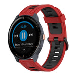 20mm Vertical Pattern Two-Color Silicone Watch Band, For Garmin Forerunner 245 Music, For Garmin Vivoactive 3 Music