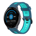 20mm Vertical Pattern Two-Color Silicone Watch Band, For Garmin Forerunner 245 Music, For Garmin Vivoactive 3 Music
