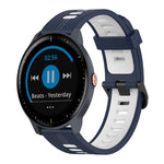 20mm Vertical Pattern Two-Color Silicone Watch Band, For Garmin Forerunner 245 Music, For Garmin Vivoactive 3 Music