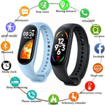 Montre connectée M7 avec écran couleur de 0,96 pouce, compatible avec la surveillance de la fréquence cardiaque et de la pression artérielle.