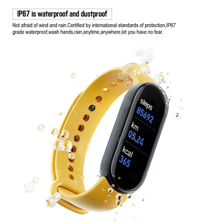 Montre connectée M7 avec écran couleur de 0,96 pouce, compatible avec la surveillance de la fréquence cardiaque et de la pression artérielle.